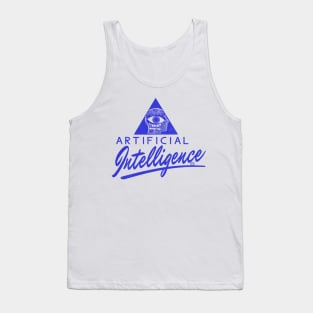 Robot Intelligence A O L 90's Y2K Vintage Retro Parody (satire)(funny) Tank Top